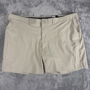 FLX Premium Shorts Mens 54 Tan Performance 4-Way Stretch Waistband 8'' Inseam